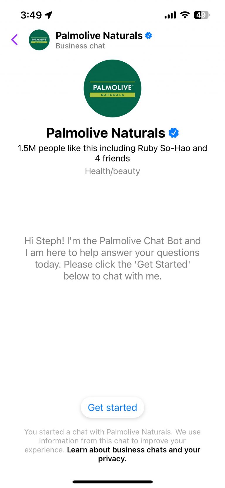 Palmolive Chatbot 1